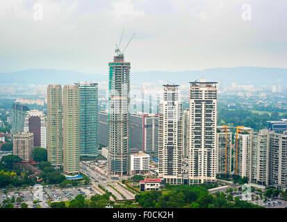 Construction of skyscraper in progress in Kualal Lumpur, Malaysia Stock Photo