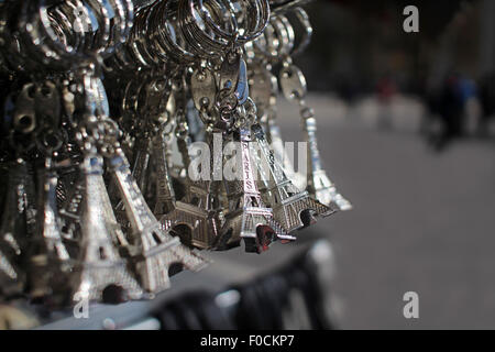 Eiffel Tower souvenirs in Paris France Stock Photo