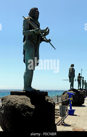 Statues of Guanche Kings in Candelaria,Tenerife, Canary Islands Spain Stock Photo