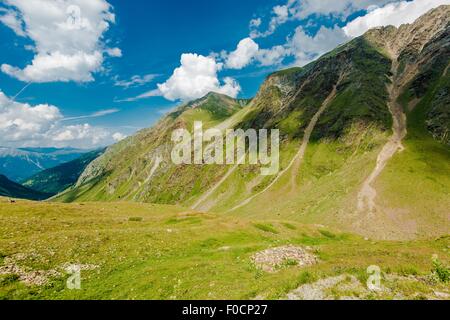 Swiss Alps Landscape. Summer Alpine Landscape in Switzerland, Europe. Stock Photo