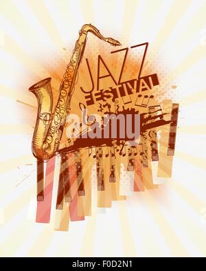 Jazz music festival background template Stock Vector