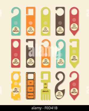 Do not disturb signs retro set Stock Vector