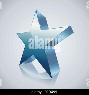 blue star with reflection Stock Vector