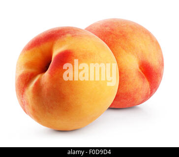 Peach isolated on white background. Clipping Path Stock Photo