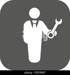 The support icon. Engineer and repair, technician, fixing symbol. Flat Stock Vector