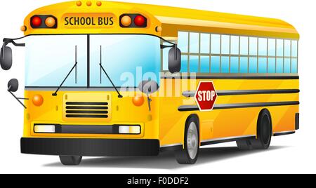 school bus on white. vector illustration Stock Vector