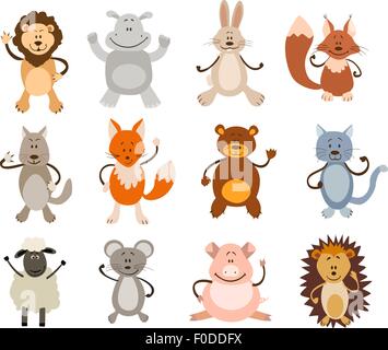 set of cute animals. vector illustration Stock Vector