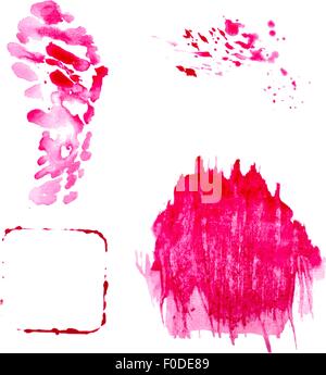 vectorized red splashes and blots Stock Vector