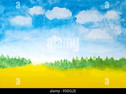 abstract watercolor landscape background Stock Vector