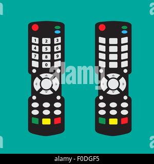 Modern Remote control with arrow button and number and no number on button in flat style Stock Vector