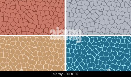 Modern stylish texture of stone plate in four style Stock Vector