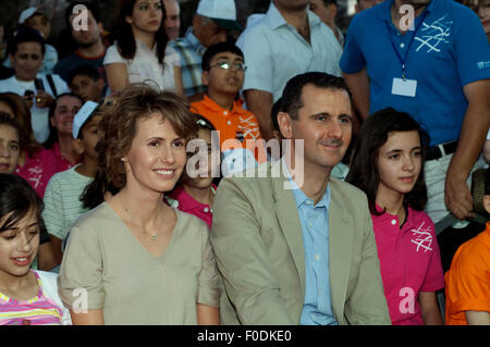 Bashar Al Assad and Asma Al Assad Damascus Syria Stock Photo