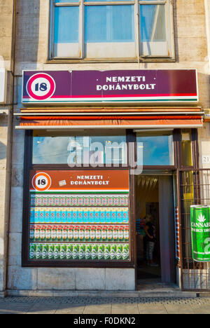 Nemzeti Dohanybolt, state tobacco and alcohol shop, Karoly boulevard, central Budapest, Hungary, Europe Stock Photo