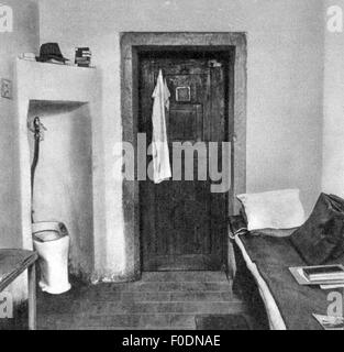 justice, lawsuits, Nuremberg Trials, trial against the major war criminals, prison cell, Nuremberg, 1945 / 1946, from: 'Münchner Illustrierte', Munich, 1957, Additional-Rights-Clearences-Not Available Stock Photo