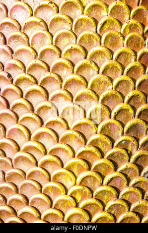 Patterned gold in temple Thailand Stock Photo