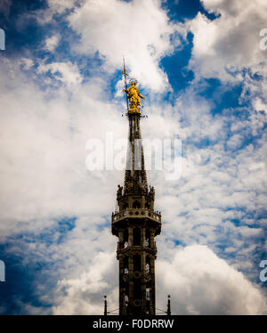 Spire with statue of Virgin Mary. Milan Cathedral. Italy Stock Photo