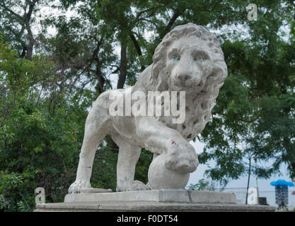 Lion statue around Vorontsov palace in Odessa, Ukraine Stock Photo