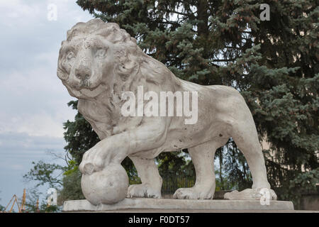 Lion statue around Vorontsov palace in Odessa, Ukraine Stock Photo