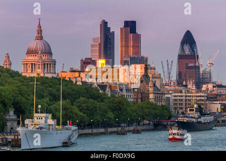 The City Of London and St Paul's Cathedral from Waterloo Bridge in 2012 , one of the most iconic views in all of London, London ,UK Stock Photo