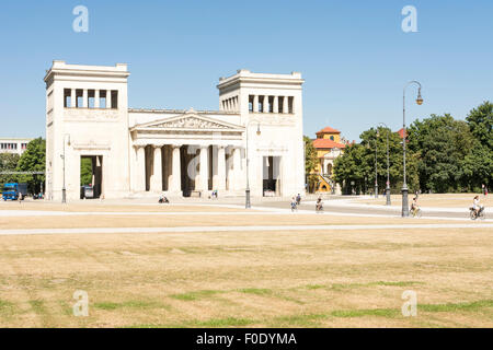 MUNICH, GERMANY - AUGUST 3: Tourits at the Koenigsplatz in Munich, Germany on August 3, 2015. Stock Photo