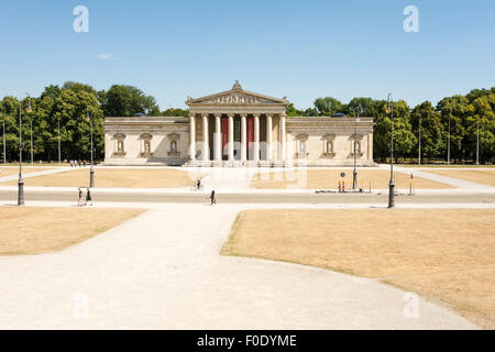 MUNICH, GERMANY - AUGUST 3: Tourits at the Koenigsplatz in Munich, Germany on August 3, 2015. Stock Photo