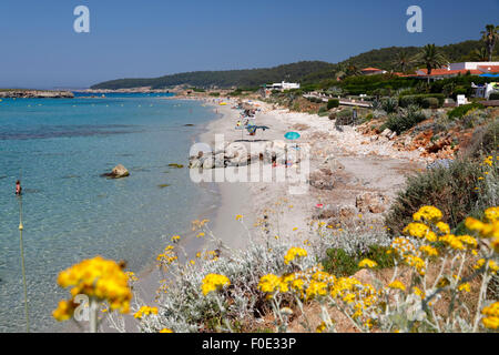 Platja de Sant Tomas (Sant Tomas beach), Sant Tomas, South Coast, Menorca, Balearic Islands, Spain, Europe Stock Photo