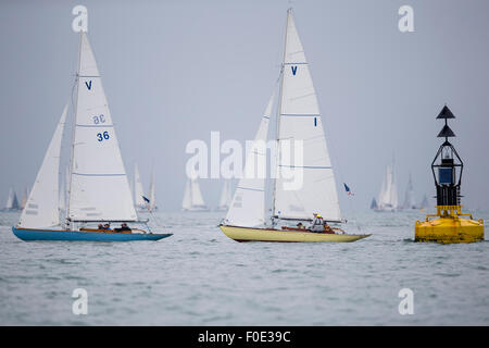 13.08.2015. Cowes, Isle of Wight, England. Action from Day Six of Aberdeen Asset Management Cowes Week. Stock Photo