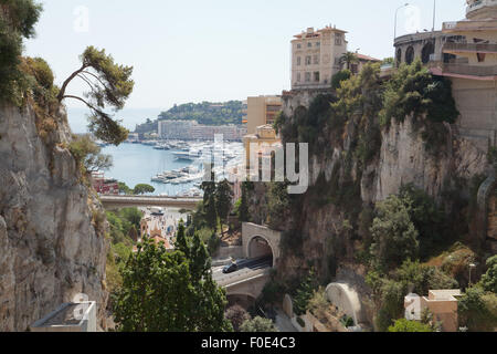 View from Gare de Monaco-Monte-Carlo, Principality of Monaco. Stock Photo