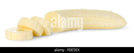 Sliced banana isolated on white Stock Photo