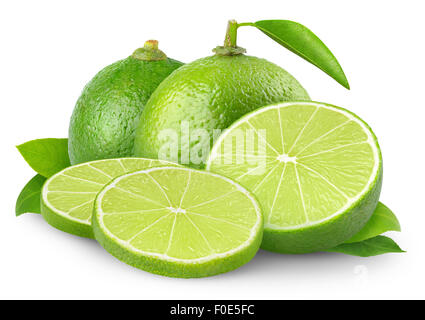 Fresh lime isolated on white Stock Photo