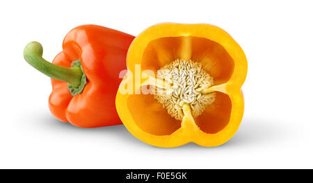 Two bell peppers isolated on white Stock Photo