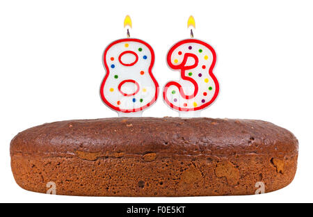 birthday cake with candles number eighty three Stock Photo