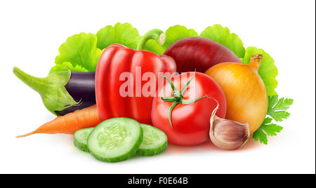 Fresh vegetables isolated on white Stock Photo