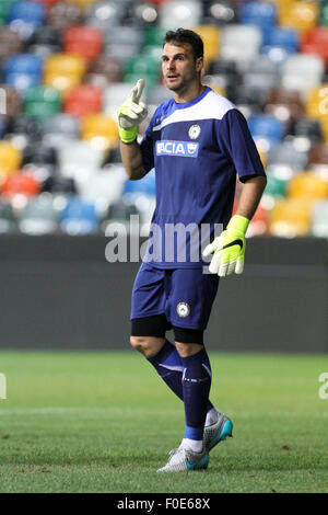 Udine, Italy. 13th August, 2015. Udinese's goalkeeper Orestis Karnezis during the friendly pre-season football match Udinese Calcio v El-Jaish Sports Club on 13th August, 2015 at Friuli Stadium in Udine, Italy. Credit:  Andrea Spinelli/Alamy Live News Stock Photo