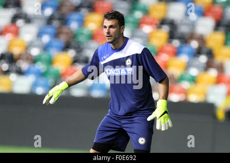 Udine, Italy. 13th August, 2015. Udinese's goalkeeper Orestis Karnezis during the friendly pre-season football match Udinese Calcio v El-Jaish Sports Club on 13th August, 2015 at Friuli Stadium in Udine, Italy. Credit:  Andrea Spinelli/Alamy Live News Stock Photo