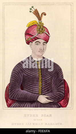 Portrait Of HYDER ALI - British Engraving XIX Th Century Stock Photo ...