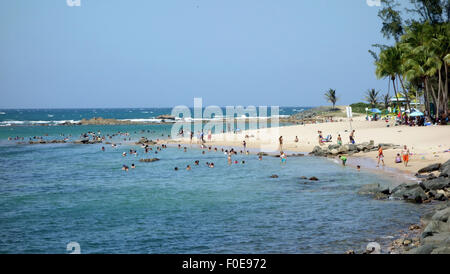 The beach closest to the capital of Puerto Rico playa Condado San Juan Stock Photo