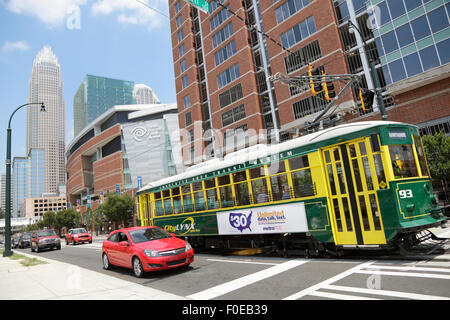 CityLYNX Gold Line streetcar, Charlotte, North Carolina, USA Stock Photo