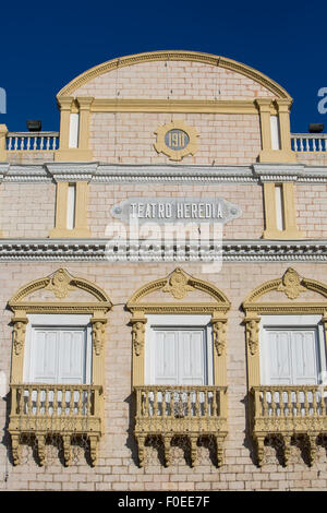 The Teatro Heredia, officially Teatro Adolfo Mejía is a Colombian theater located inside the walled area of Cartagena de India Stock Photo