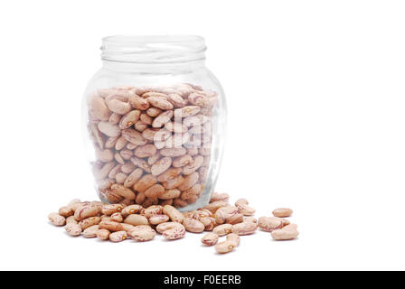 beans in jar on white Stock Photo