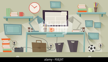 Workplace concept. Flat design. Vector illustration Stock Photo