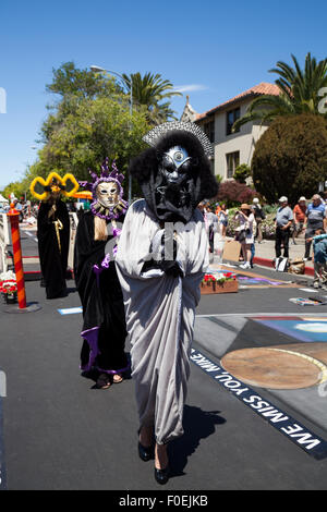 Street performers at a street painting festival in San Rafael, California, USA Stock Photo
