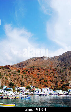 the small coastal town Loutro in the province of Hania at the Southern ...