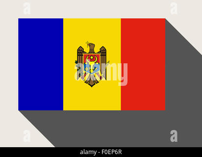 Moldova flag in flat web design style. Stock Photo