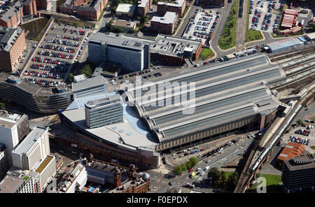 aerial view of Manchester Piccadilly railway station, UK Stock Photo