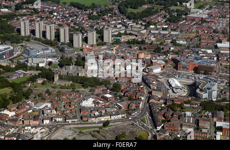 aerial view of Rochdale town centre, Lancashire, UK Stock Photo