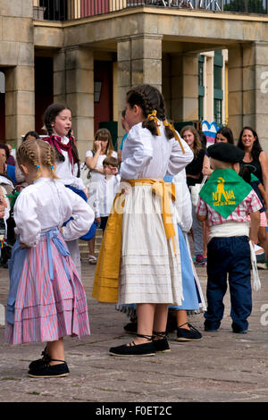 Traditional Costume and dancers at the Cider(Cidre) Festival in Nava,Asturias,Northern Spain Stock Photo
