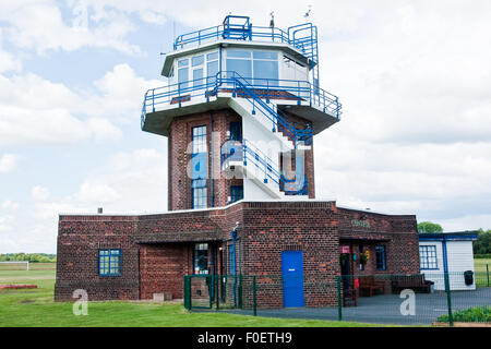 Completed in 1933, the control tower at Barton Airport Manchester is the oldest in Europe still in use for its original purpose Stock Photo