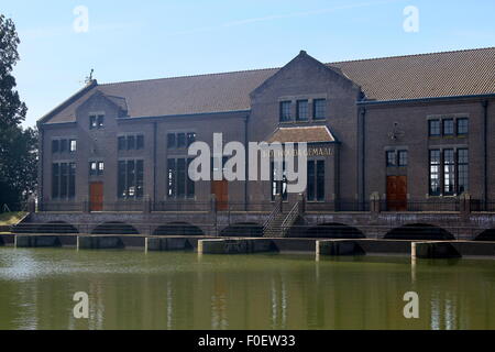 Main building of DF Woudagemaal,  1920s steam-powered pumping station at Tacozijl - Lemmer, Netherlands, UNESCO World Heritage Stock Photo