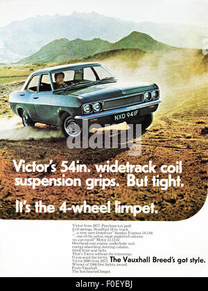 1960s advert. Magazine advertisement dated 1968 advertising Vauxhall Victor family saloon motor car.